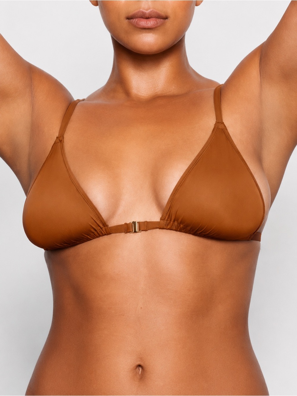 SKIMS Jelly Sheer Triangle Bralette 4X Warm Tan Front Clasp Soft Stretch NWT